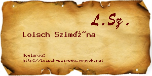 Loisch Szimóna névjegykártya